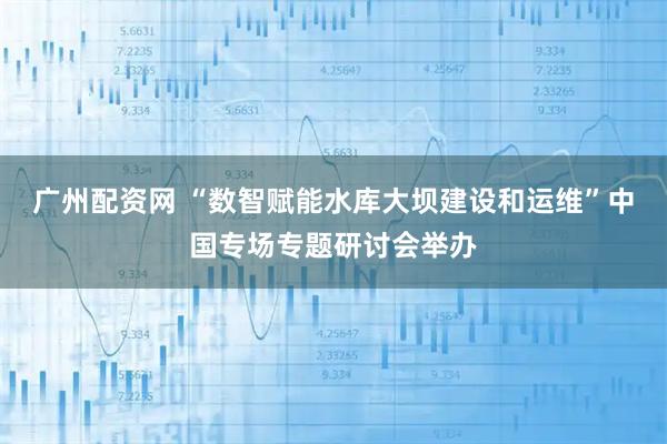 广州配资网 “数智赋能水库大坝建设和运维”中国专场专题研讨会举办