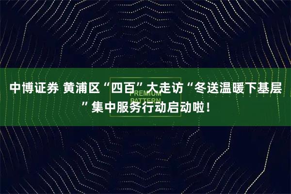 中博证券 黄浦区“四百”大走访“冬送温暖下基层”集中服务行动启动啦！